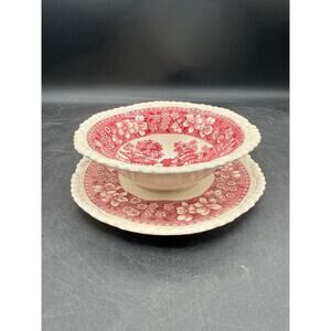 Rare Spode 5.5" Bowl Connected to Plate Tower - English Porcelain